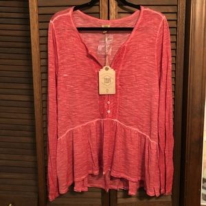 NWT True Craft peplum long sleeve shirt
